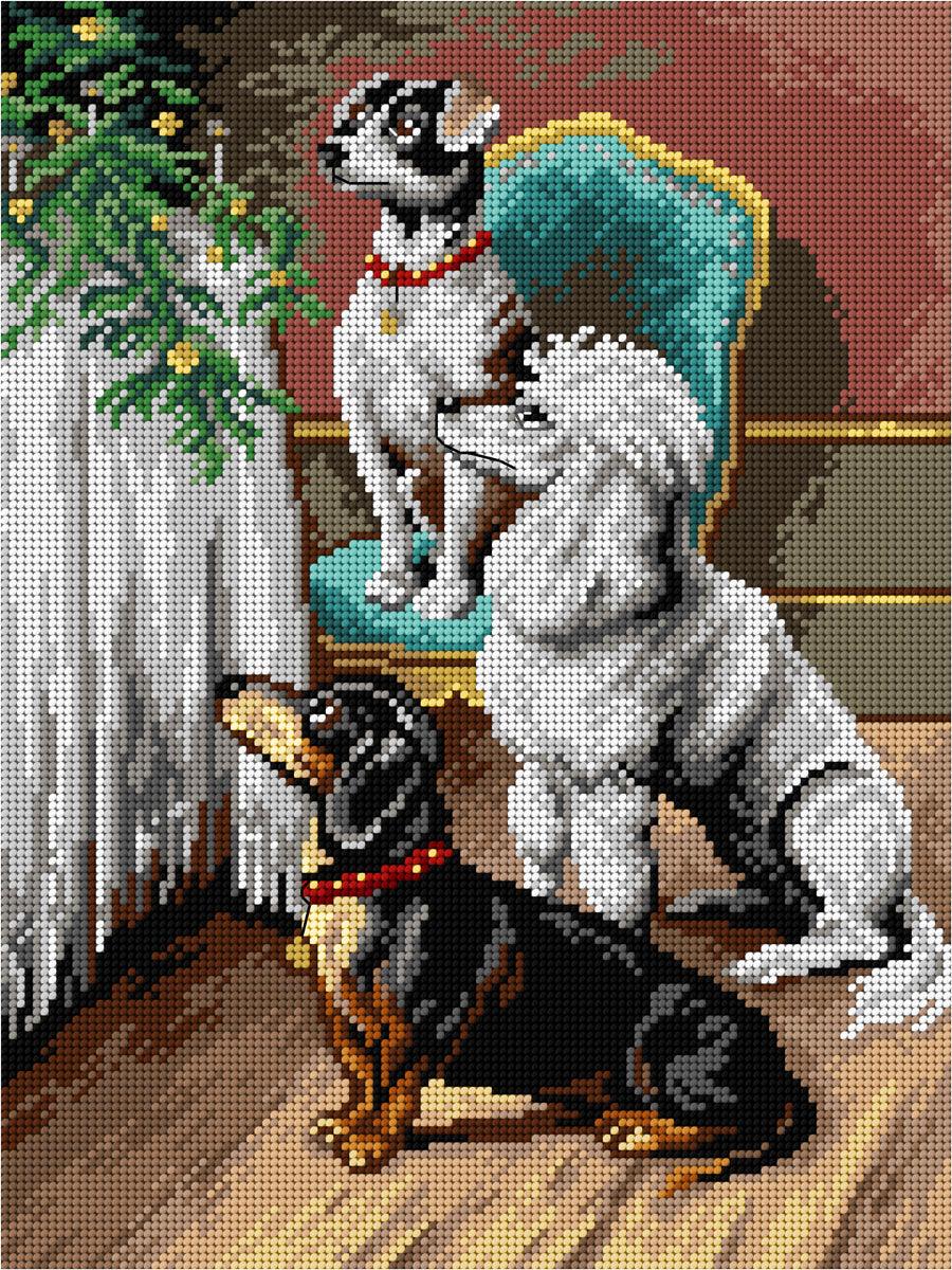 A Christmas Treat 3490J Needlepoint canvas for halfstitch without yarn - Wizardi