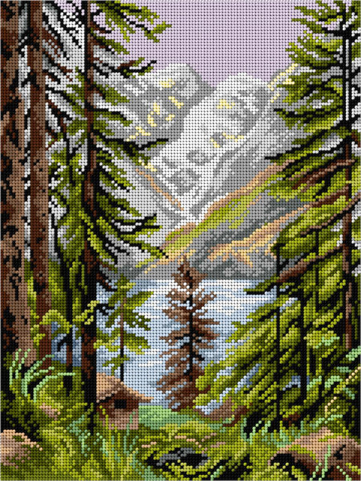 A Gloomy Day in Konigssee 3487J Needlepoint canvas for halfstitch without yarn - Wizardi