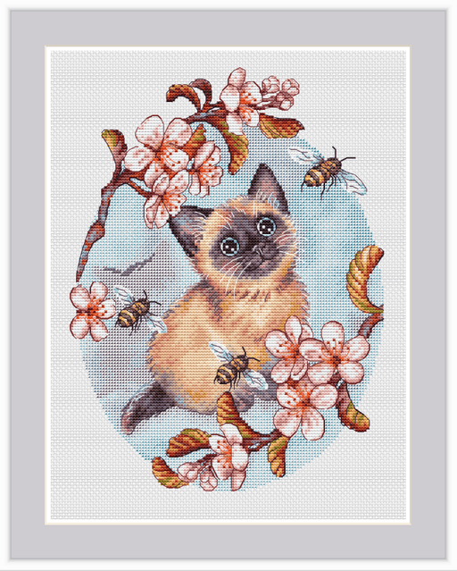 A kitten named Gav - PDF Cross Stitch Pattern - Wizardi