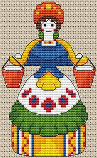 A Lady With A Spinning Wheel - PDF Cross Stitch Pattern - Wizardi