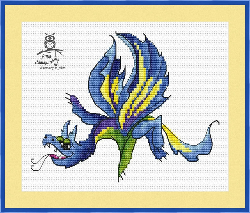 Dracoflower-iris - PDF Cross Stitch Pattern