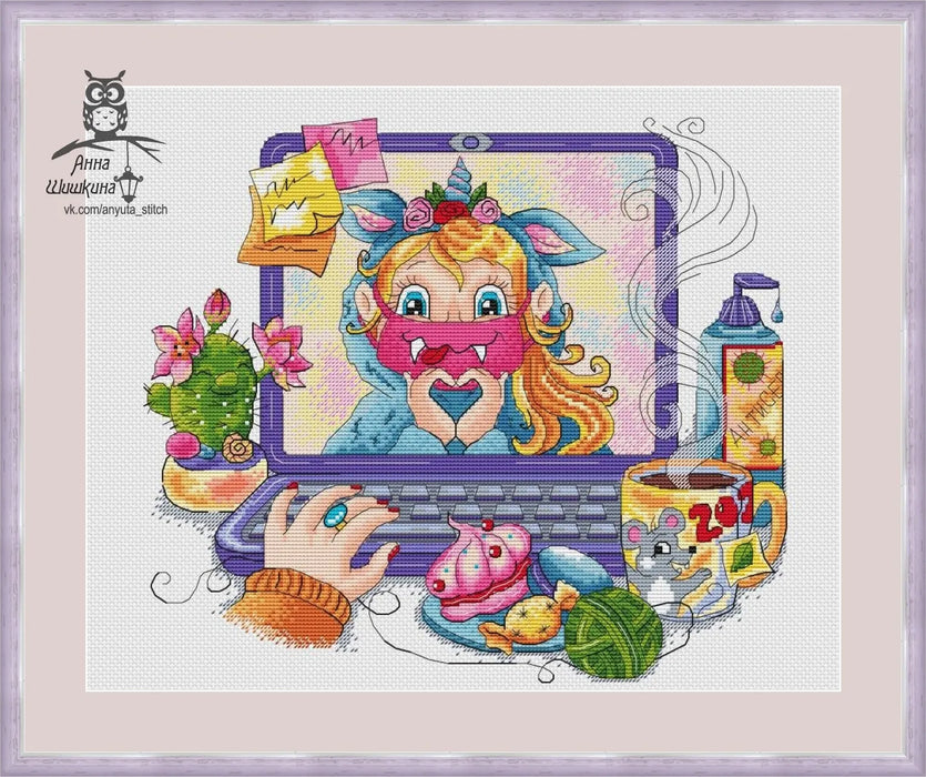 Friendship online - PDF Cross Stitch Pattern