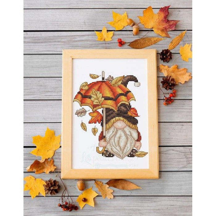 Autumn Gnome Umbrella - PDF Cross Stitch Pattern - Wizardi