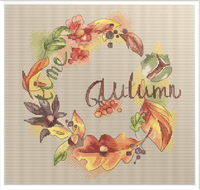 Autumn Wreath - PDF Cross Stitch Pattern - Wizardi