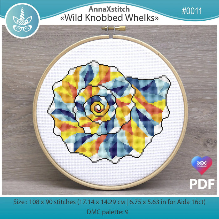 Wild Knobbed Whelks - PDF Cross Stitch Pattern