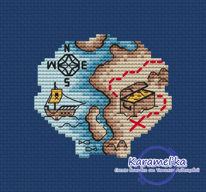 Treasure Map - PDF Cross Stitch Pattern