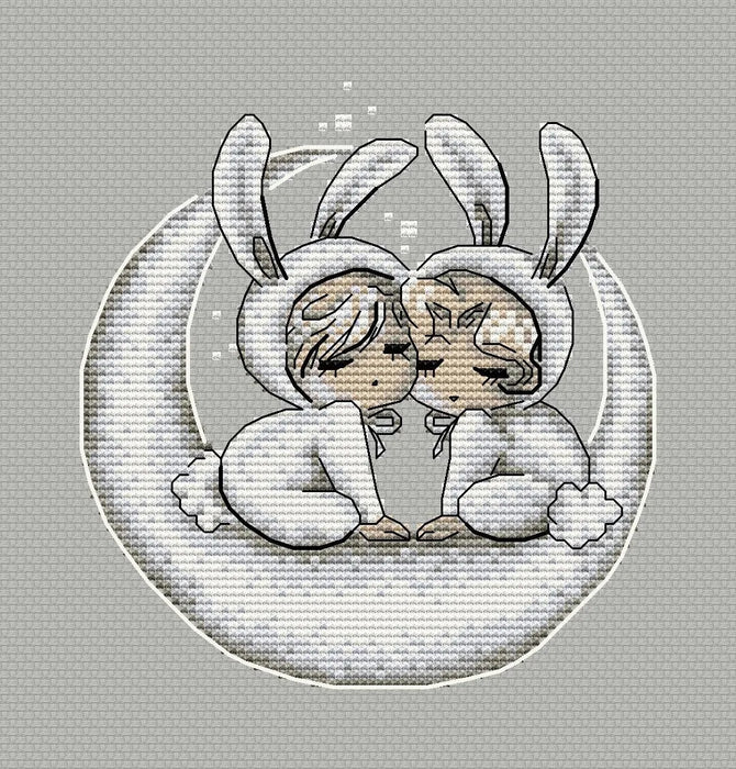 Baby rabbits. Haruka and Michiru - PDF Cross Stitch Pattern