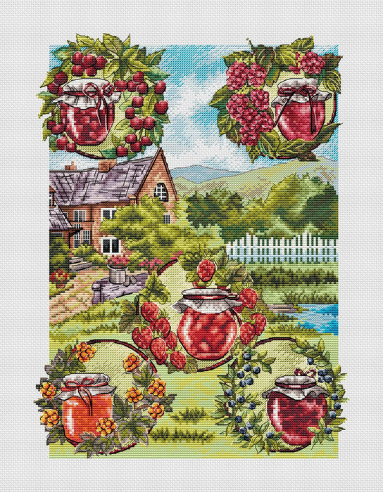 Copy of Pleasant chores. Raspberry - PDF Cross Stitch Pattern