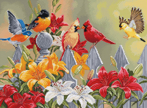 Backyard Birds with Daylilies BU5024L Counted Cross-Stitch Kit - Wizardi