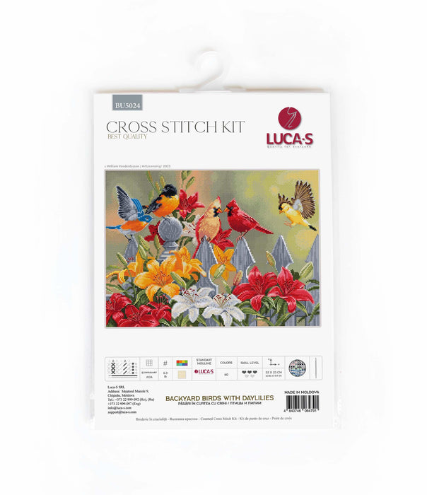 Backyard Birds with Daylilies BU5024L Counted Cross-Stitch Kit - Wizardi