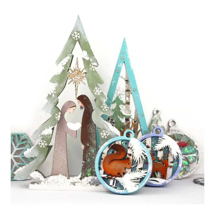 Rosa Talent Winter Story 4 - set of bases for decoration on fiberboard. 3.54*3.15 inches. 3pcs