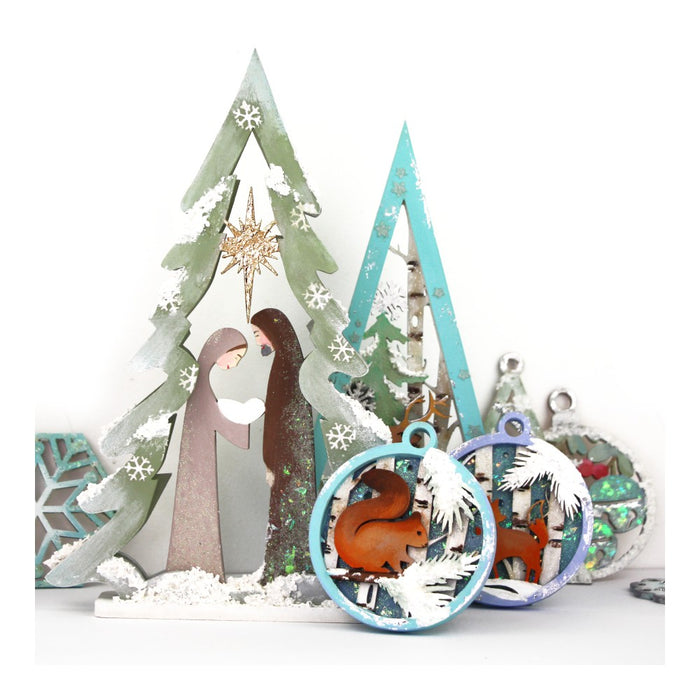 Rosa Talent Winter Story 7 - Set of bases for decoration on fiberboard. 3.54*3.15 inches. 3pcs.