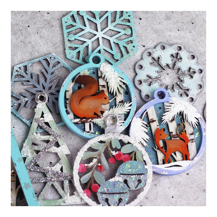 Rosa Talent Winter Story 7 - Set of bases for decoration on fiberboard. 3.54*3.15 inches. 3pcs.