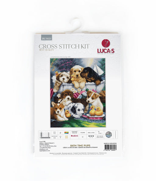 Bath Time Pups BU5025L Counted Cross-Stitch Kit - Wizardi