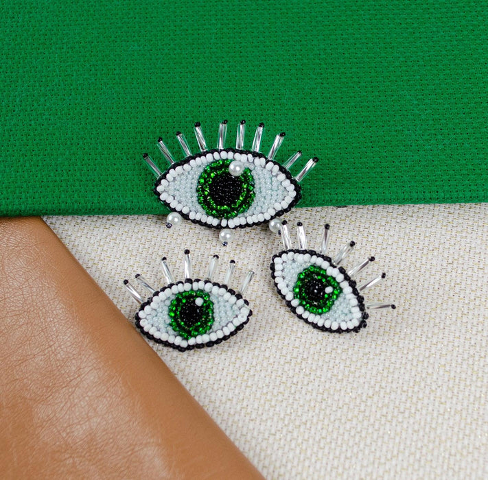 Bead Embroidery Decoration Kit - Emerald gaze AD-230 - Wizardi