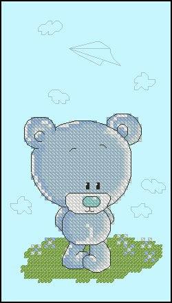 Bear Boy - PDF Free Cross Stitch Pattern - Wizardi