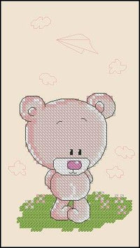 Bear Girl - PDF Free Cross Stitch Pattern - Wizardi