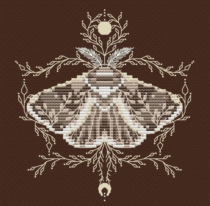 Moon silkworm beige - PDF Cross Stitch Pattern