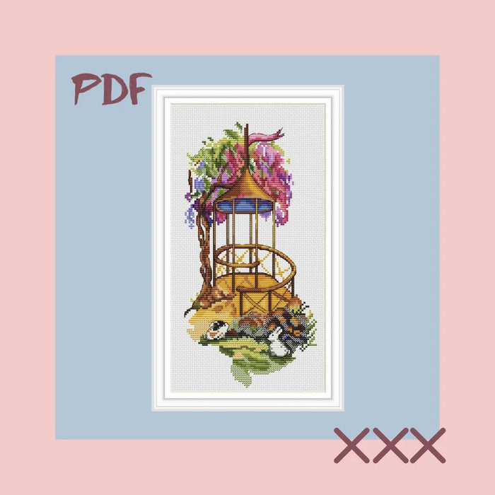 Summer Gazebo - PDF Cross Stitch Pattern