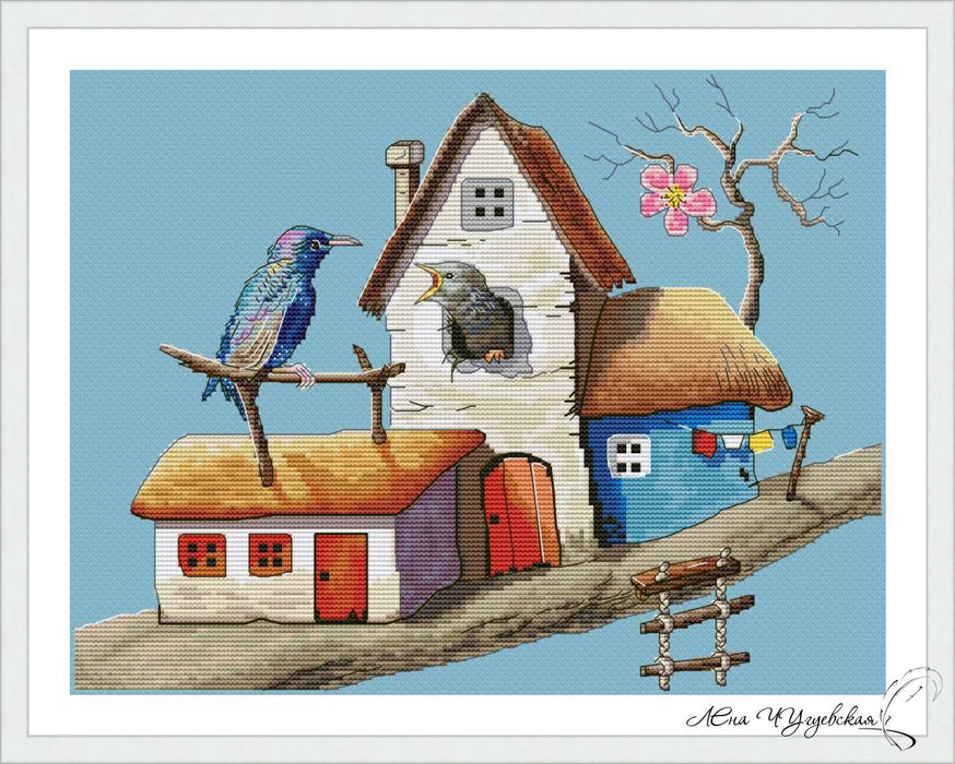 Bird House - PDF Cross Stitch Pattern - Wizardi