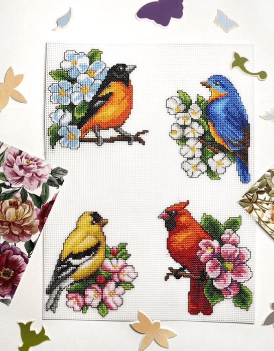 "Birds" 118CS Counted Cross-Stitch Kit - Wizardi