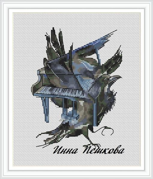 Black Wings - PDF Cross Stitch Pattern - Wizardi