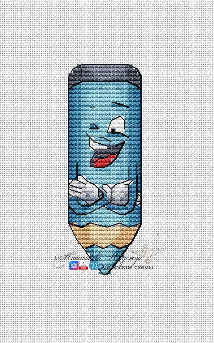 Blue Pencil - PDF Cross Stitch Pattern - Wizardi