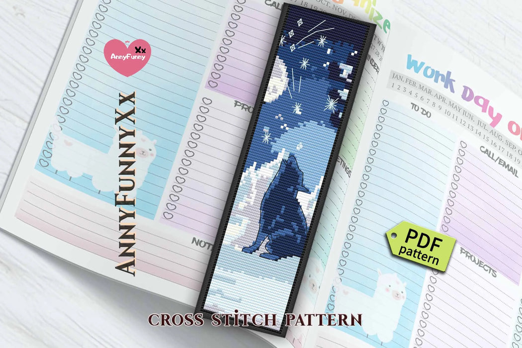 Bookmark. Wolf - PDF Cross Stitch Pattern