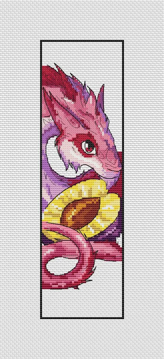 Bookmark. Plum Dragon - PDF Cross Stitch Pattern