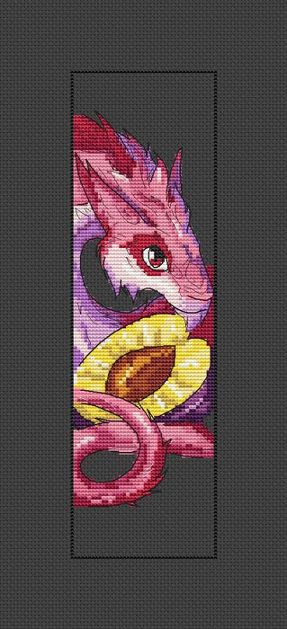 Bookmark. Plum Dragon - PDF Cross Stitch Pattern