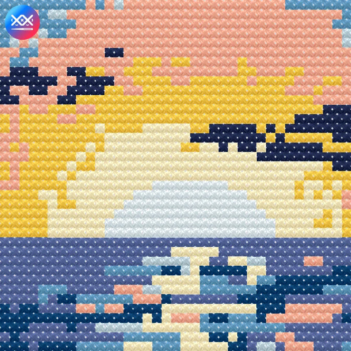 Bookmark. Seascape - PDF Cross Stitch Pattern