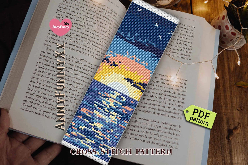 Bookmark. Seascape - PDF Cross Stitch Pattern