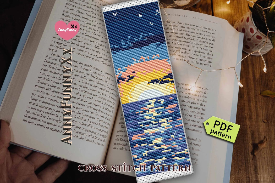 Bookmark. Seascape - PDF Cross Stitch Pattern