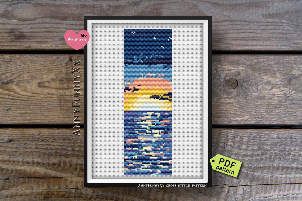 Bookmark. Seascape - PDF Cross Stitch Pattern