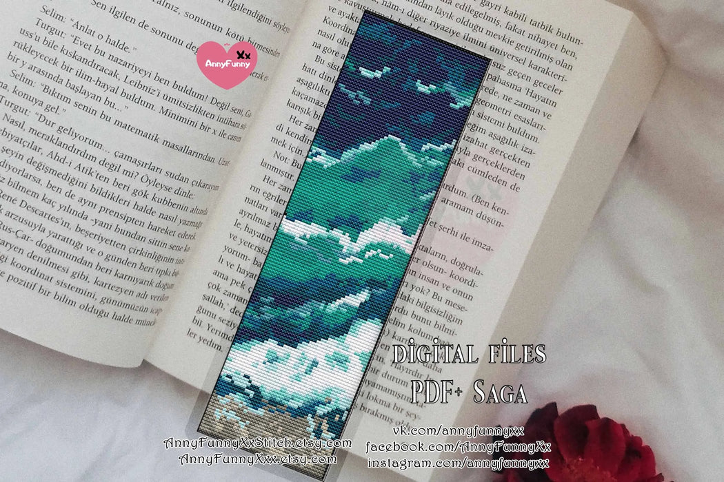 Bookmark. Ocean - PDF Cross Stitch Pattern