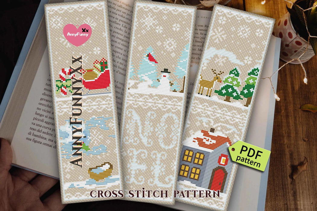 Bookmark. Christmas Deer - PDF Cross Stitch Pattern