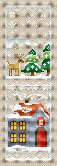 Bookmark. Christmas Deer - PDF Cross Stitch Pattern