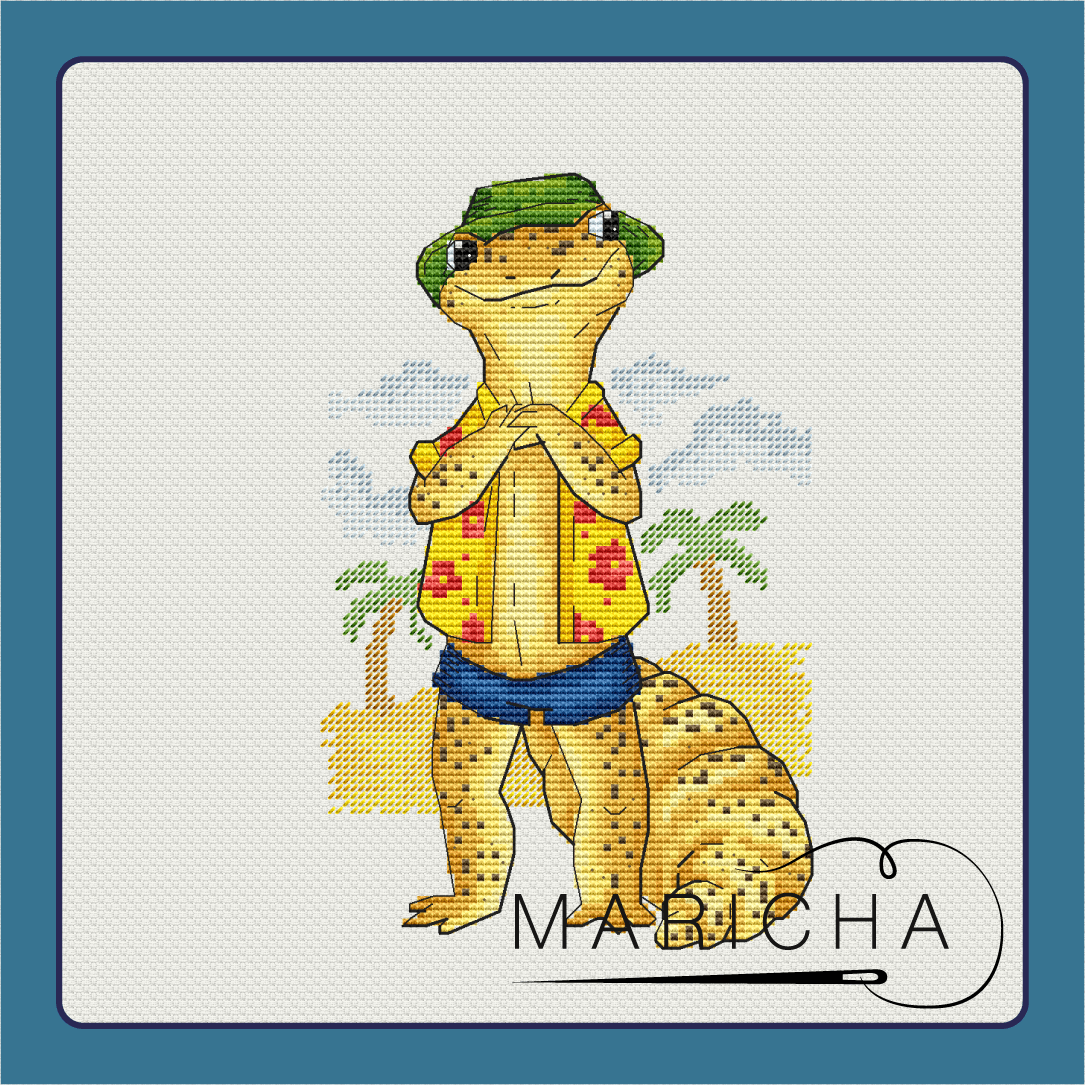 Borya in the sands - PDF Cross Stitch Pattern - Wizardi