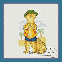 Borya in the sands - PDF Cross Stitch Pattern - Wizardi