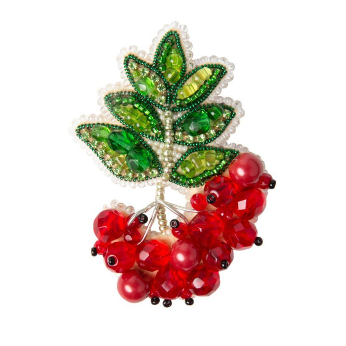 BP-332C Beadwork kit for creating brooch Crystal Art "Rowan" - Wizardi