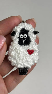 Set for making a brooch-keychain Crystal Art Sheep BP-376C