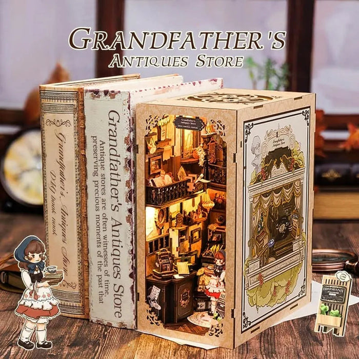 Book Nook Wizardi Miniature - Grandfather's Antique Store Roombox Kit