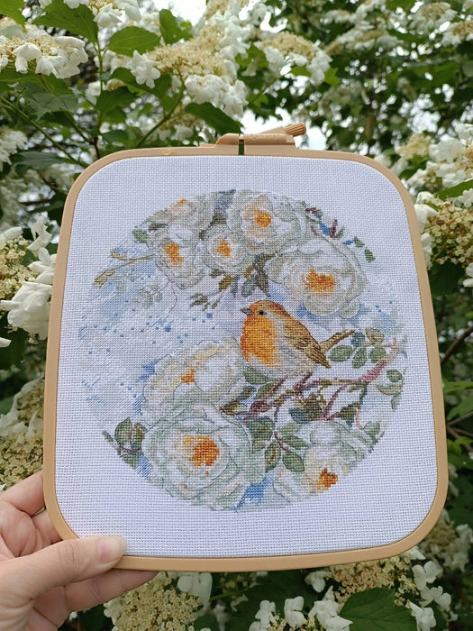 White rosehip. Circle - PDF Cross Stitch Pattern