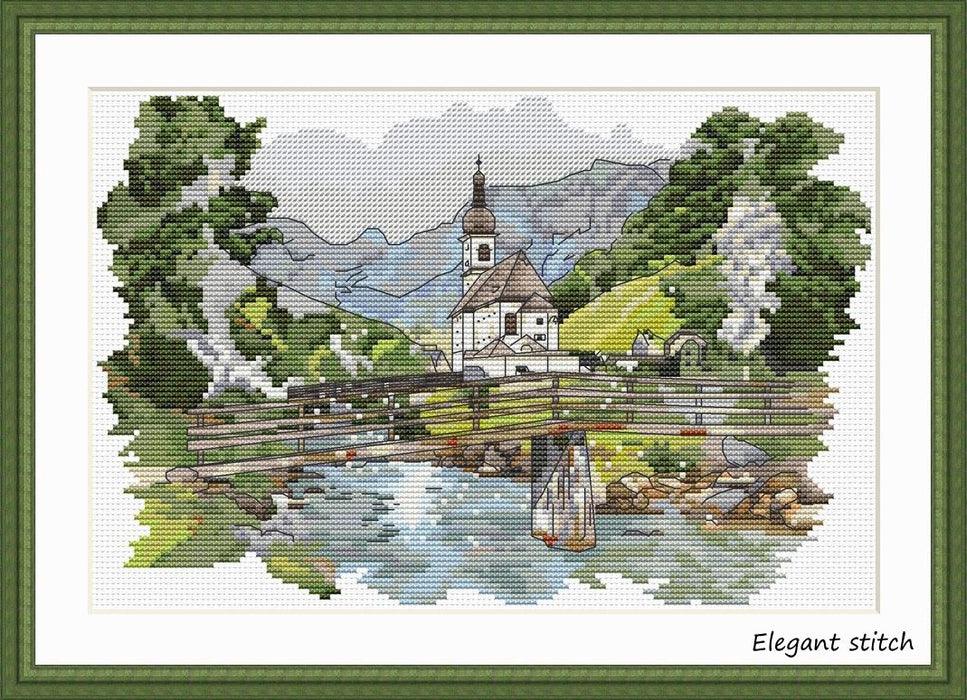 Church of St. Sebastian - PDF Cross Stitch Pattern