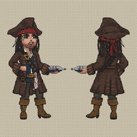 Captain Jack Sparrow - PDF Cross Stitch Pattern - Wizardi