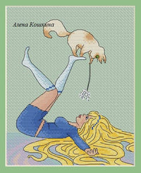 Cat Gymnastics - PDF Cross Stitch Pattern - Wizardi