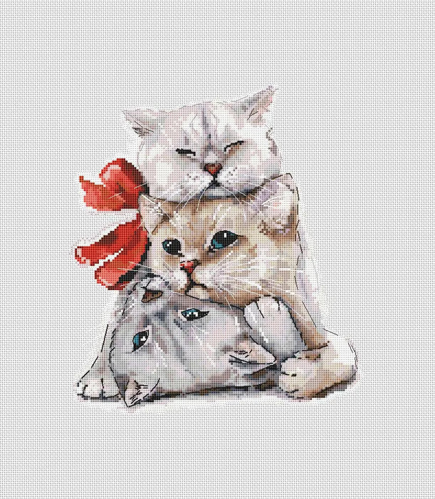 Cat Trio - PDF Cross Stitch Pattern