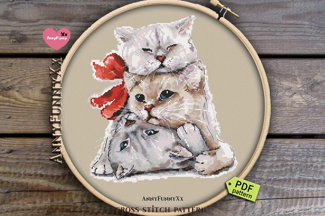 Cat Trio - PDF Cross Stitch Pattern