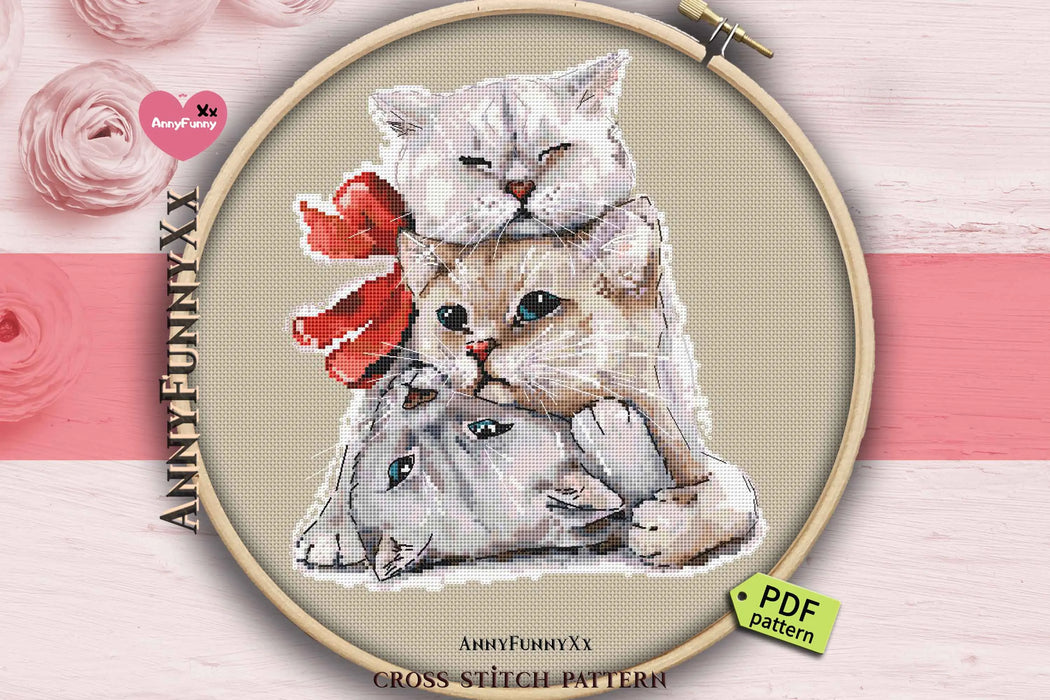 Cat Trio - PDF Cross Stitch Pattern