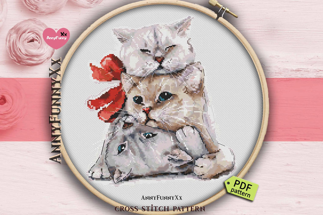 Cat Trio - PDF Cross Stitch Pattern